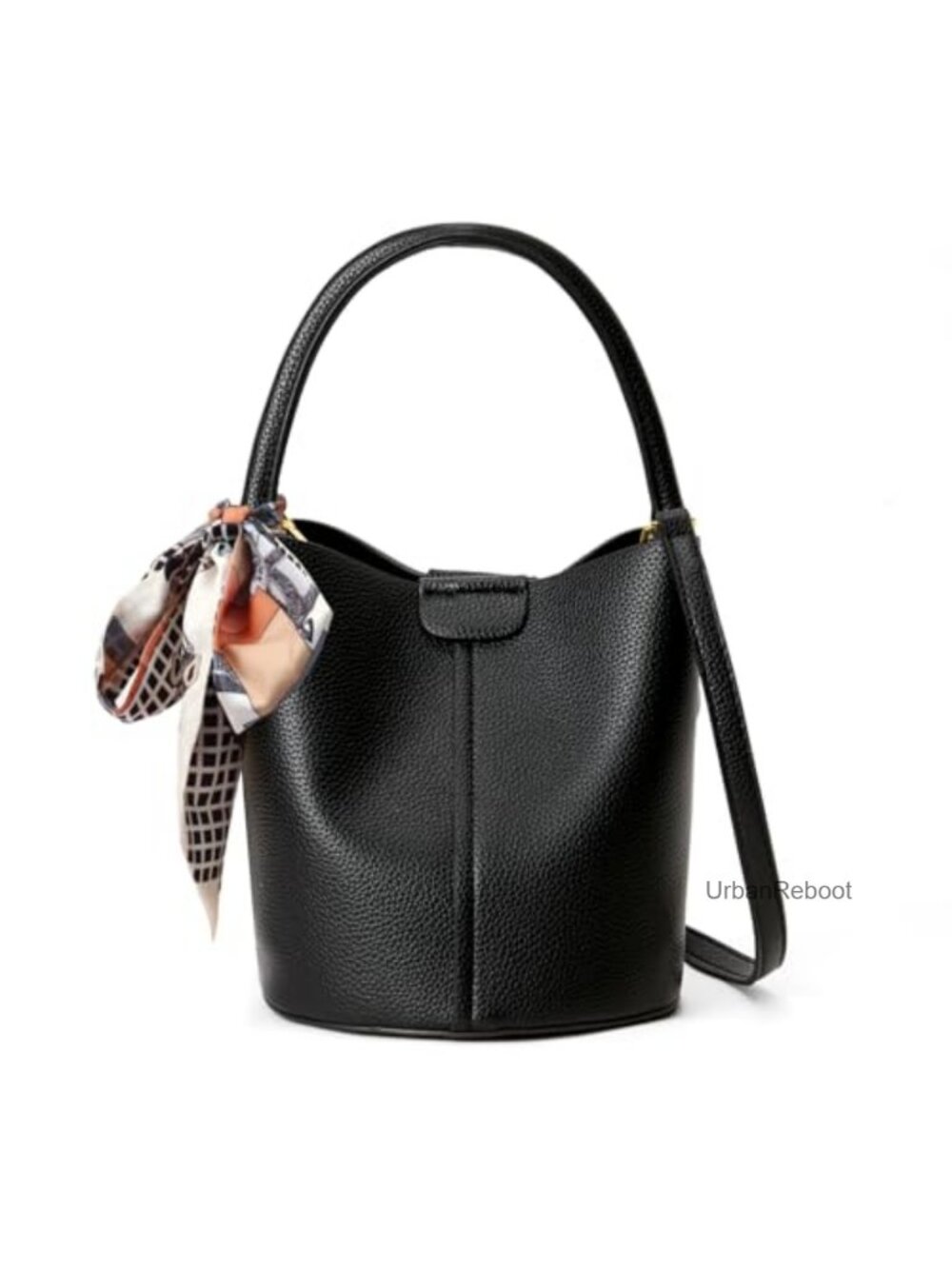 Mini Bucket Bag Vegan Faux Leather Crossbody Purse Removable Strap
